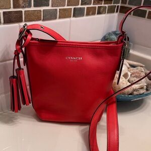 Coach Smooth Leather Crossbody with Tassel Accent